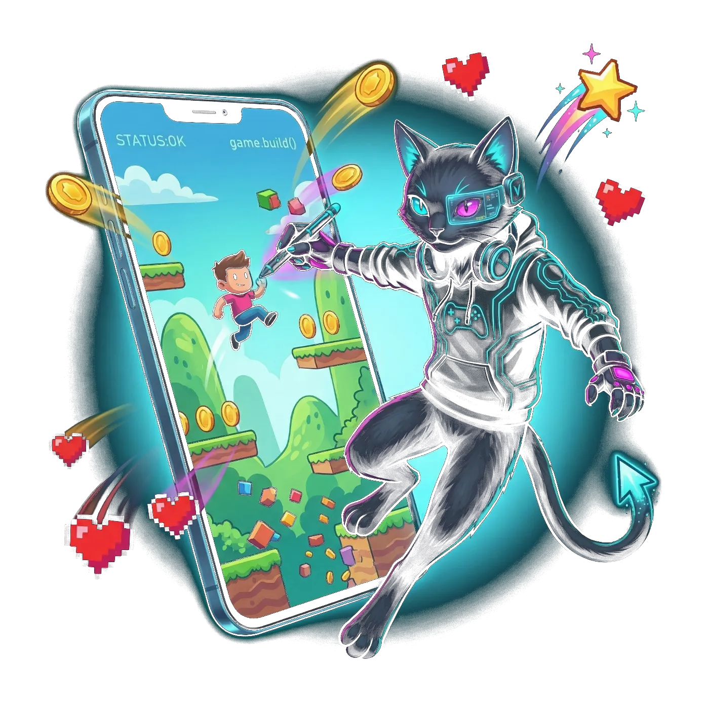 Mobile game development exhibit